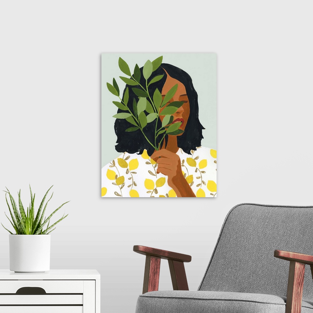 A modern room featuring Botany Portrait I