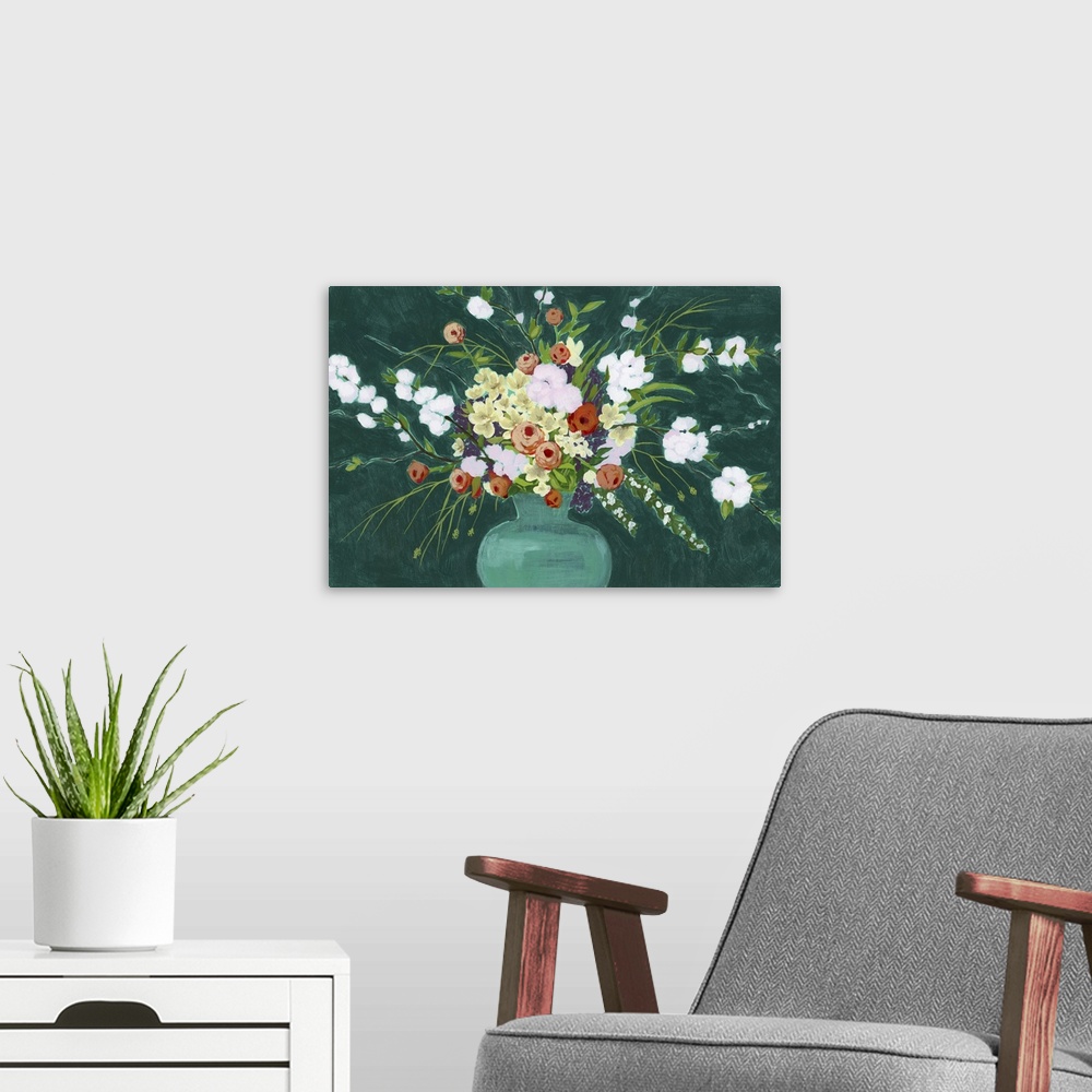 A modern room featuring Bountiful Blossoms I