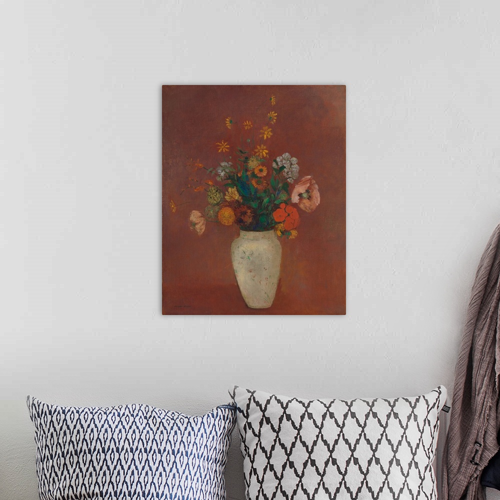A bohemian room featuring Bouquet in a Chinese Vase