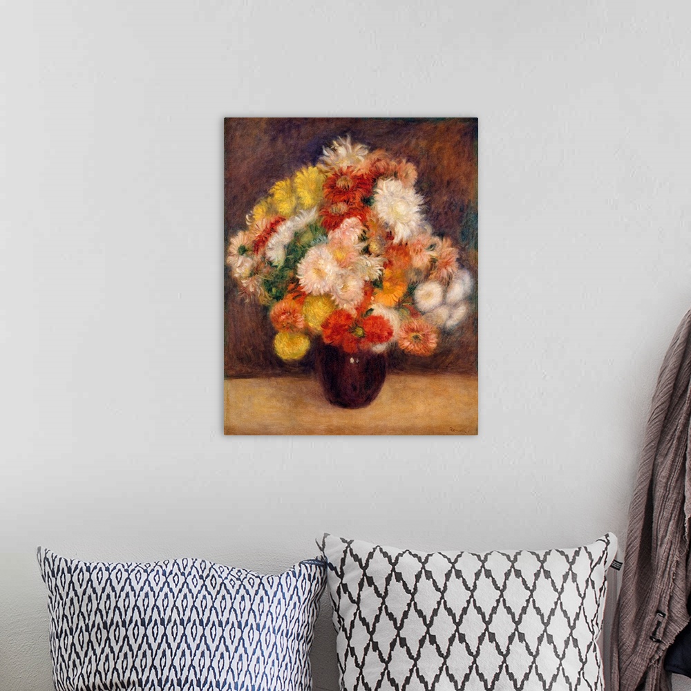 A bohemian room featuring Bouquet of Chrysanthemums
