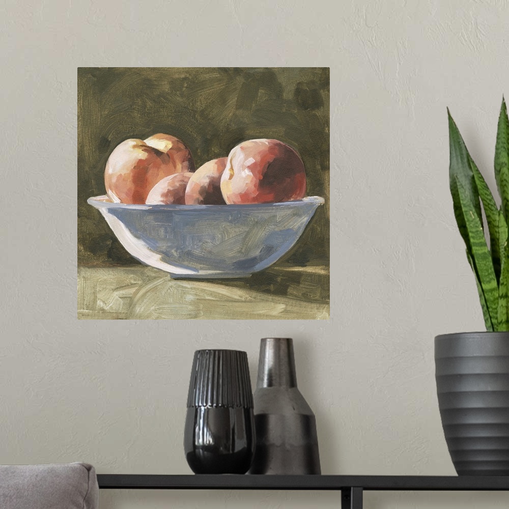 A modern room featuring Bowl Of Peaches I