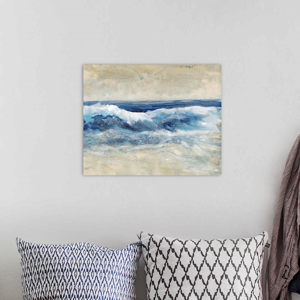 A bohemian room featuring Breaking Shore Waves I