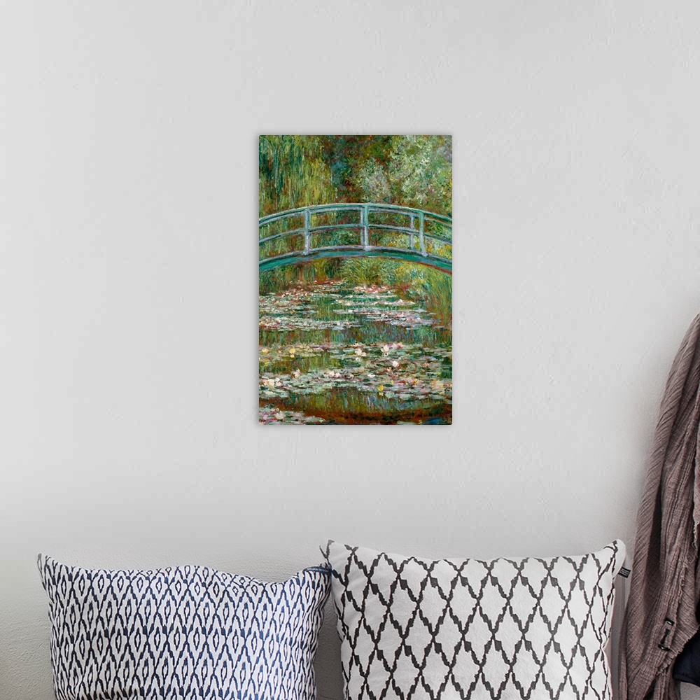 A bohemian room featuring Bridge over a Pond of Water Lilies