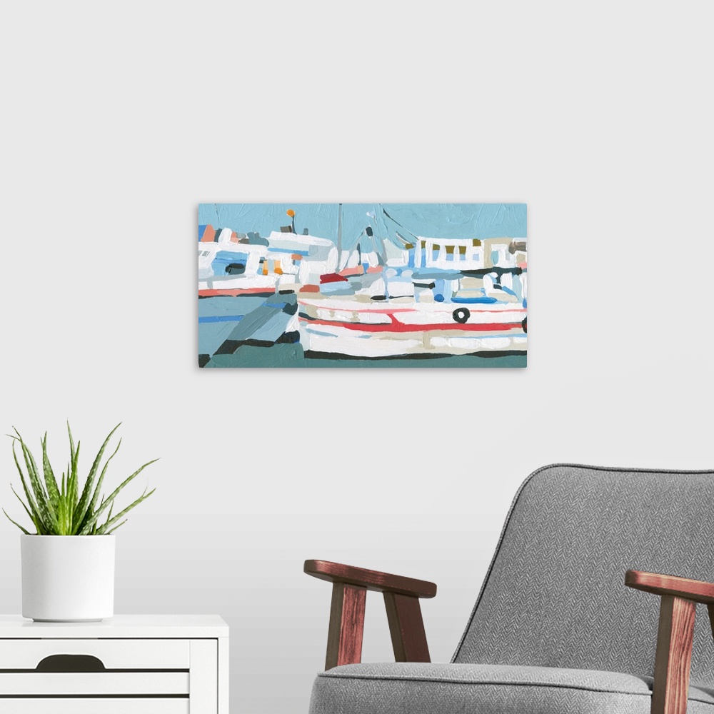 A modern room featuring Bright Boats I