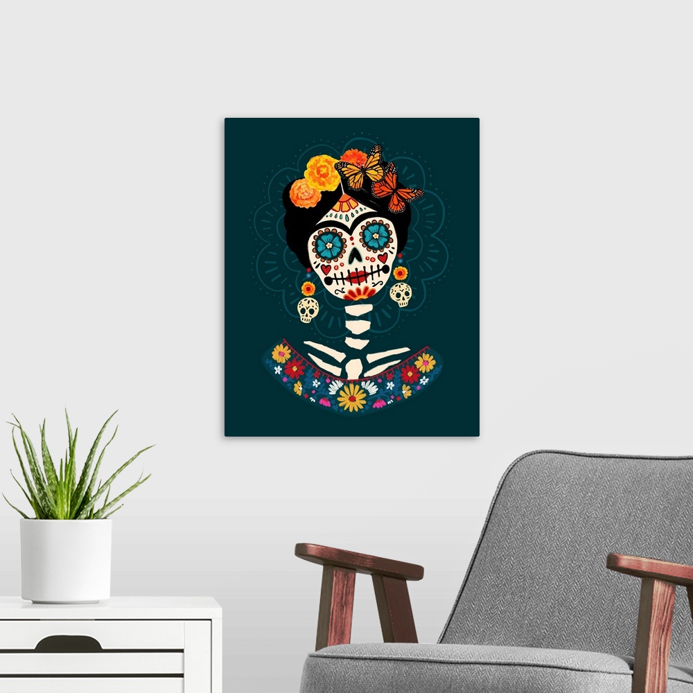 A modern room featuring Bright Day Of The Dead II