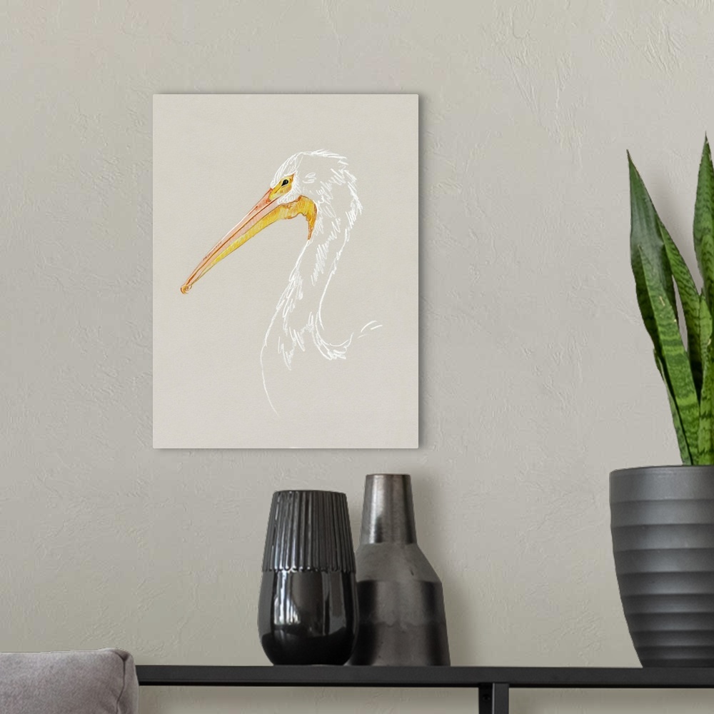 A modern room featuring Bright Pelican Sketch I