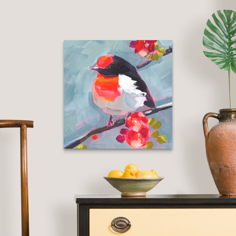 A traditional room featuring Brushstroke Bird I