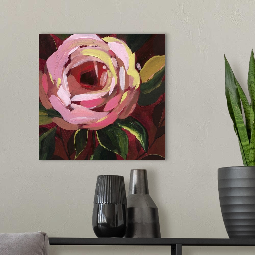 A modern room featuring Brushy Rose I