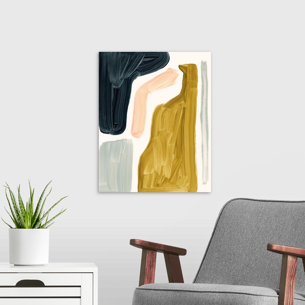 A modern room featuring Brushy Shapes I