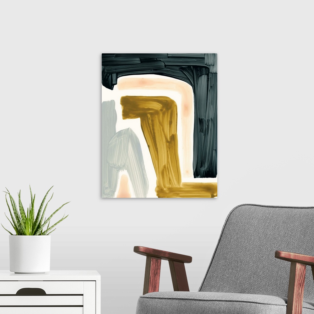 A modern room featuring Brushy Shapes III