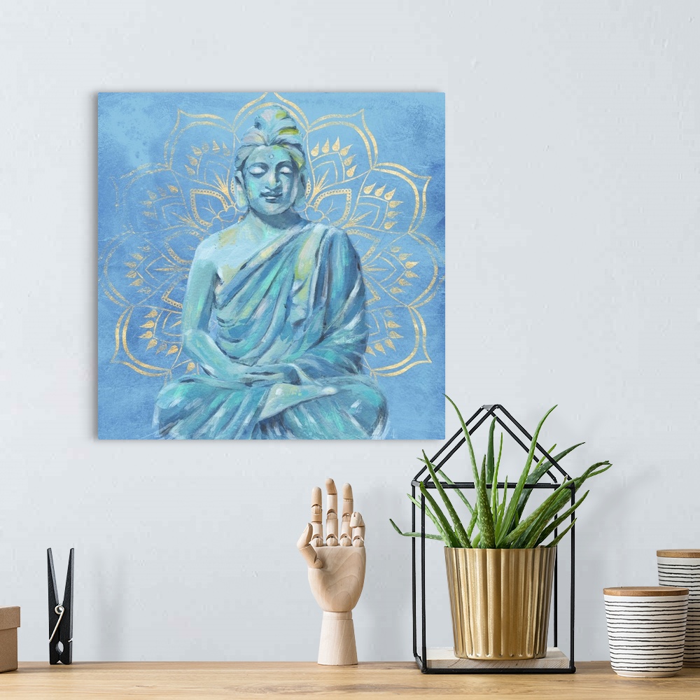 A bohemian room featuring Buddha On Blue II
