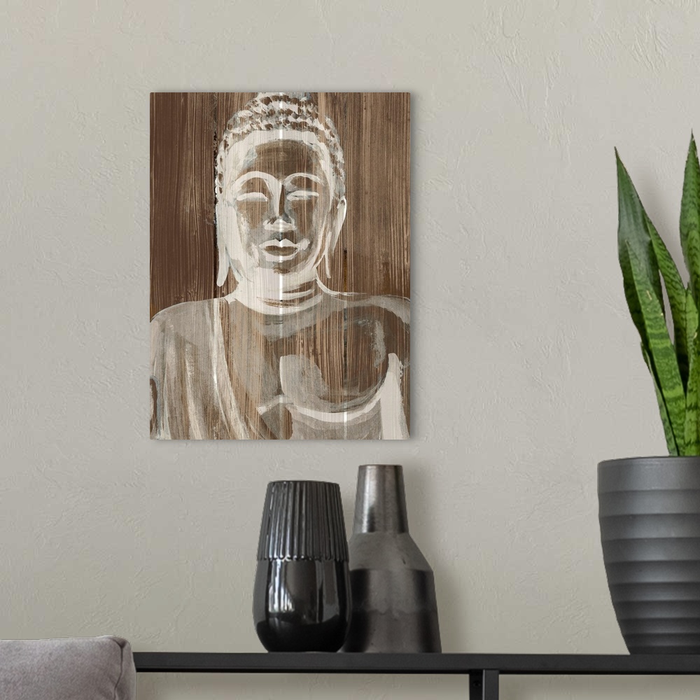 A modern room featuring Buddha On Wood III
