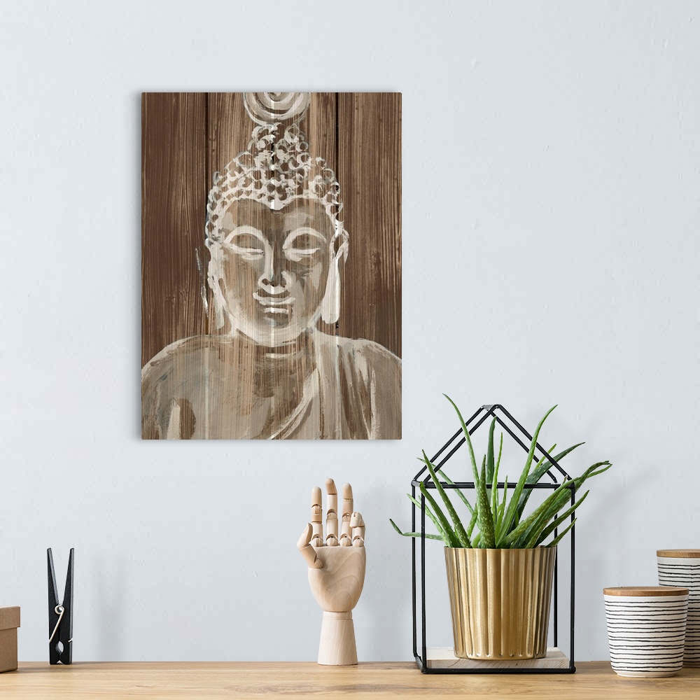 A bohemian room featuring Buddha On Wood IV