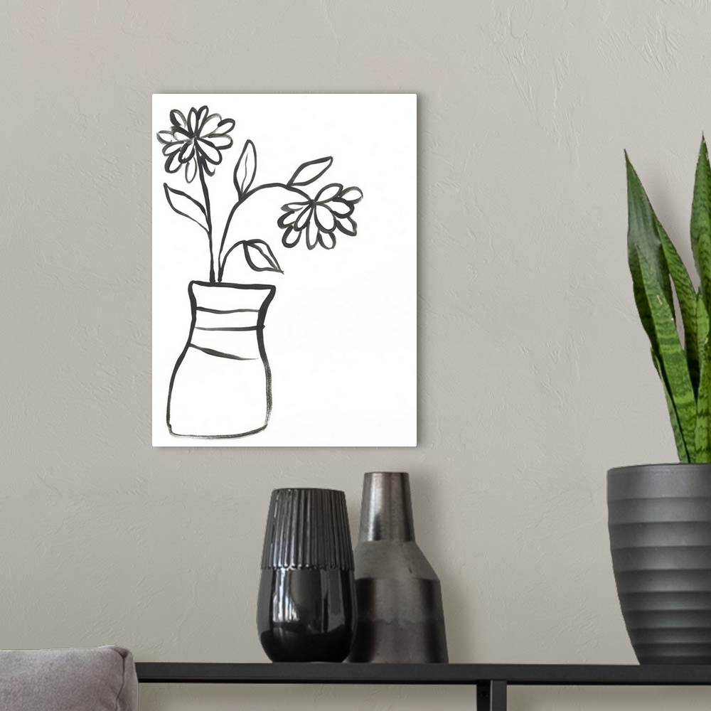 A modern room featuring Budding Vase I