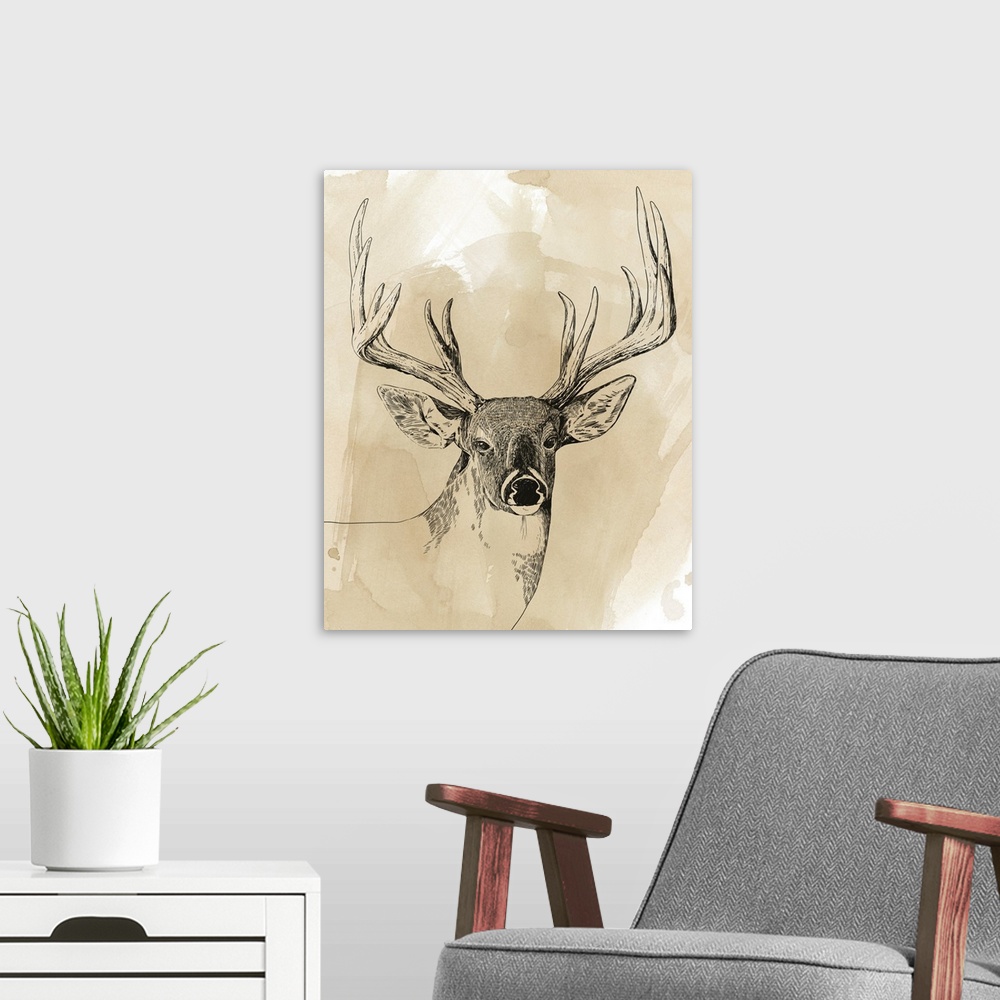 A modern room featuring Burnished Buck I