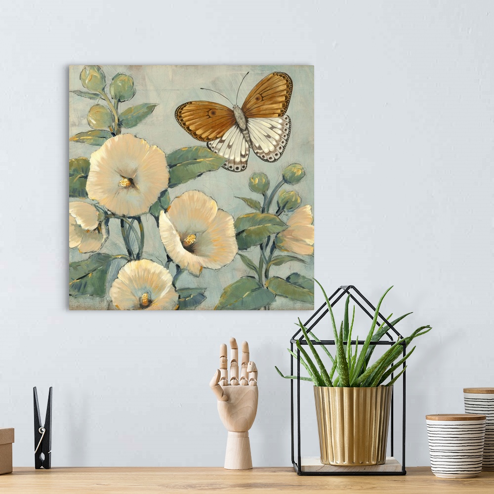 A bohemian room featuring Butterfly and Hollyhocks I