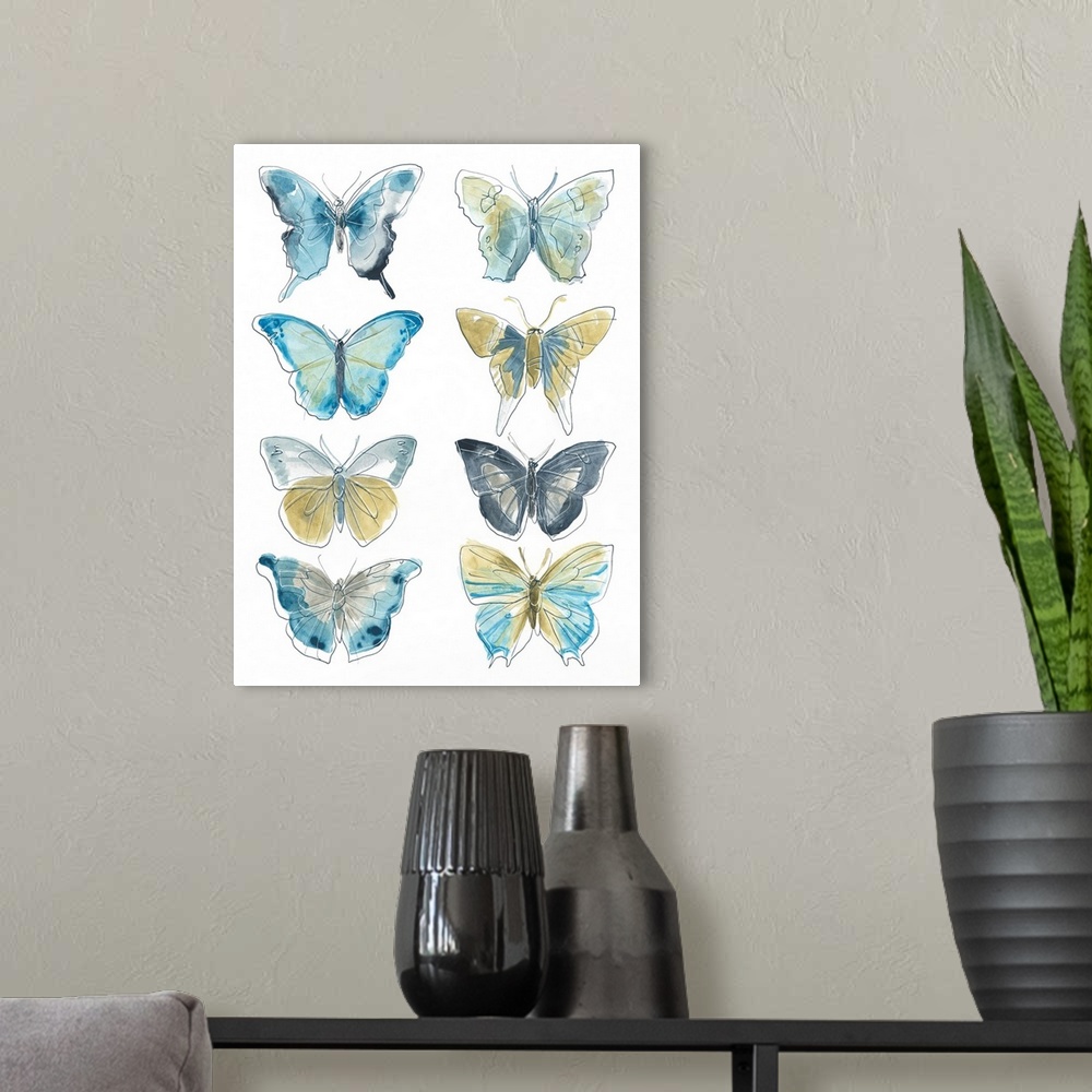 A modern room featuring Butterfly Blues II