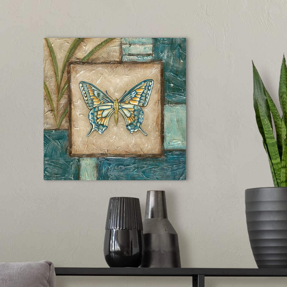 A modern room featuring Butterfly Montage I