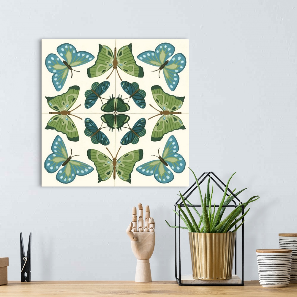 A bohemian room featuring Butterfly Tile I