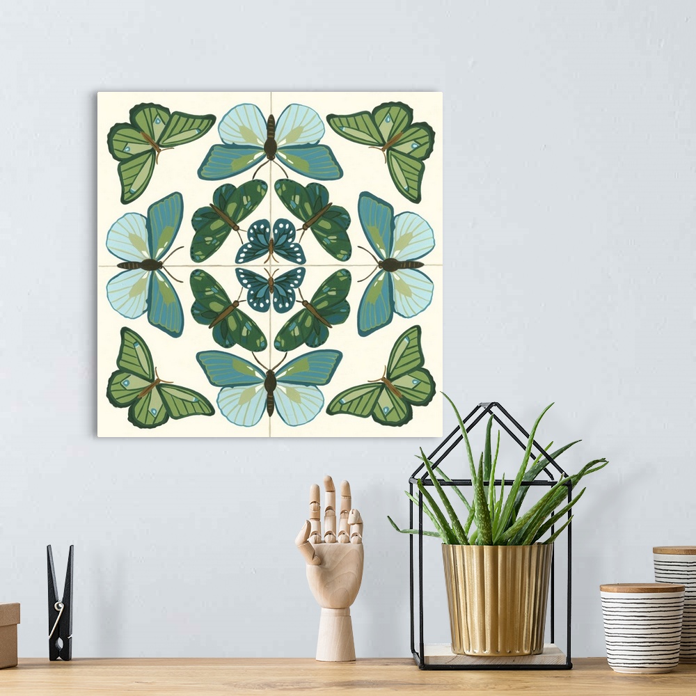 A bohemian room featuring Butterfly Tile II
