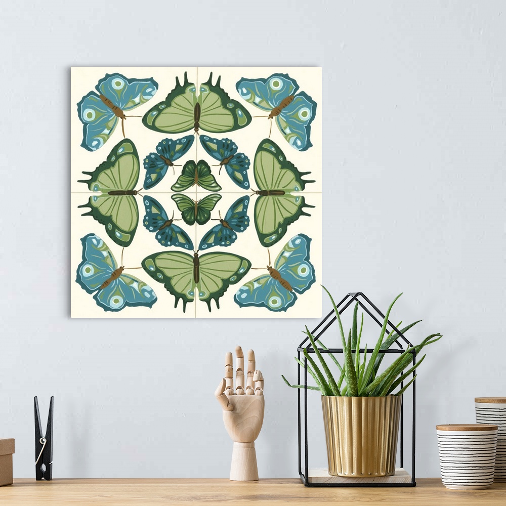 A bohemian room featuring Butterfly Tile IV