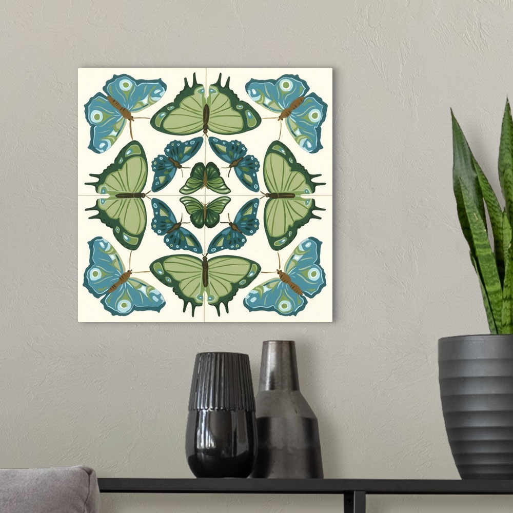 A modern room featuring Butterfly Tile IV