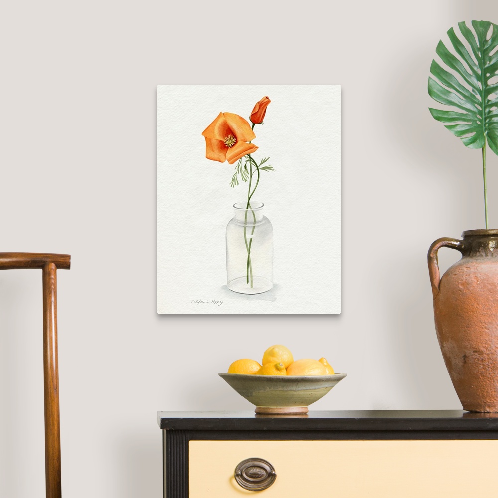 A traditional room featuring California Poppy Vase I