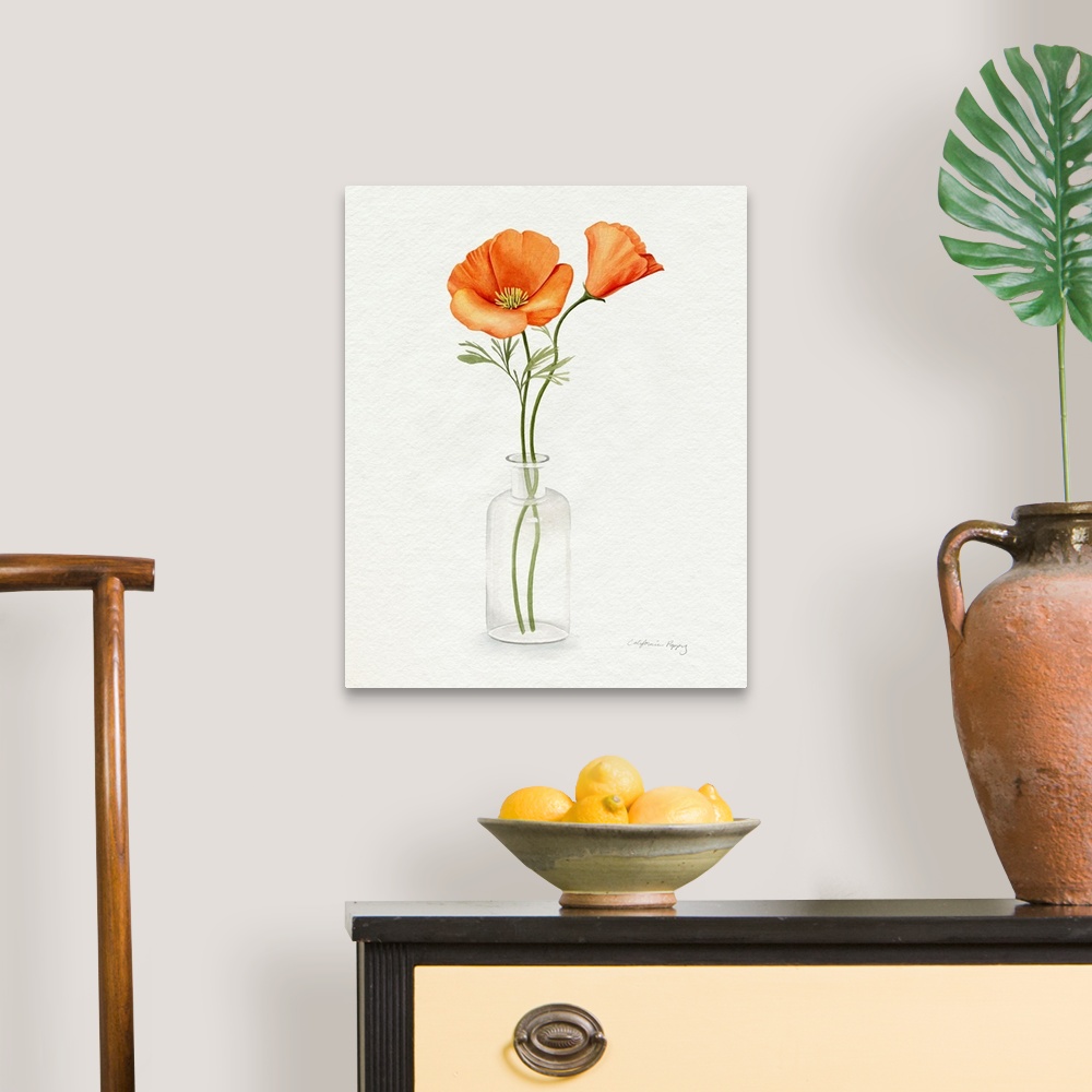 A traditional room featuring California Poppy Vase II