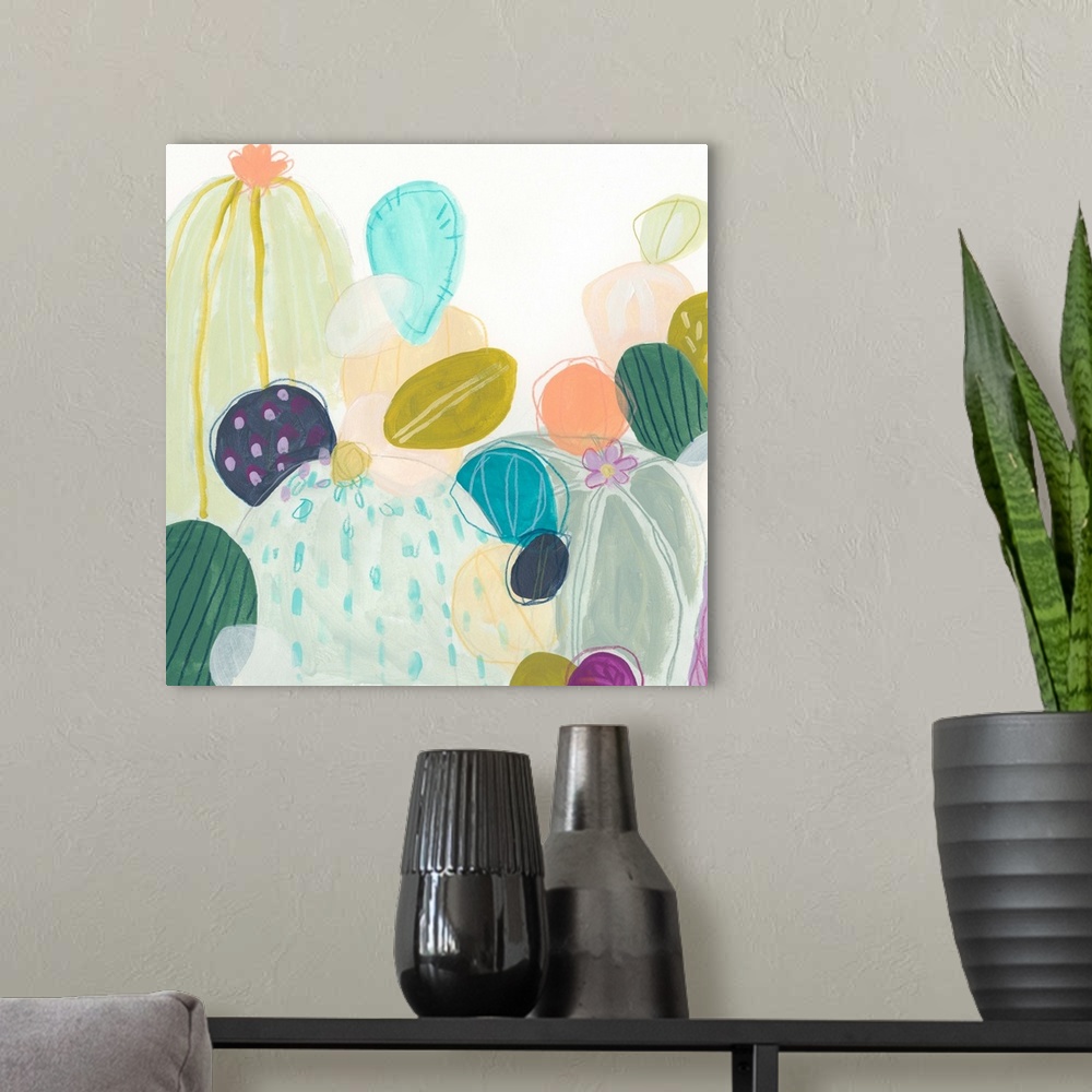 A modern room featuring Candy Cactus II
