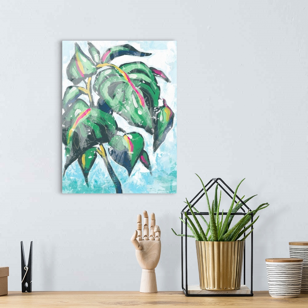 A bohemian room featuring Candy Palm Fresco I