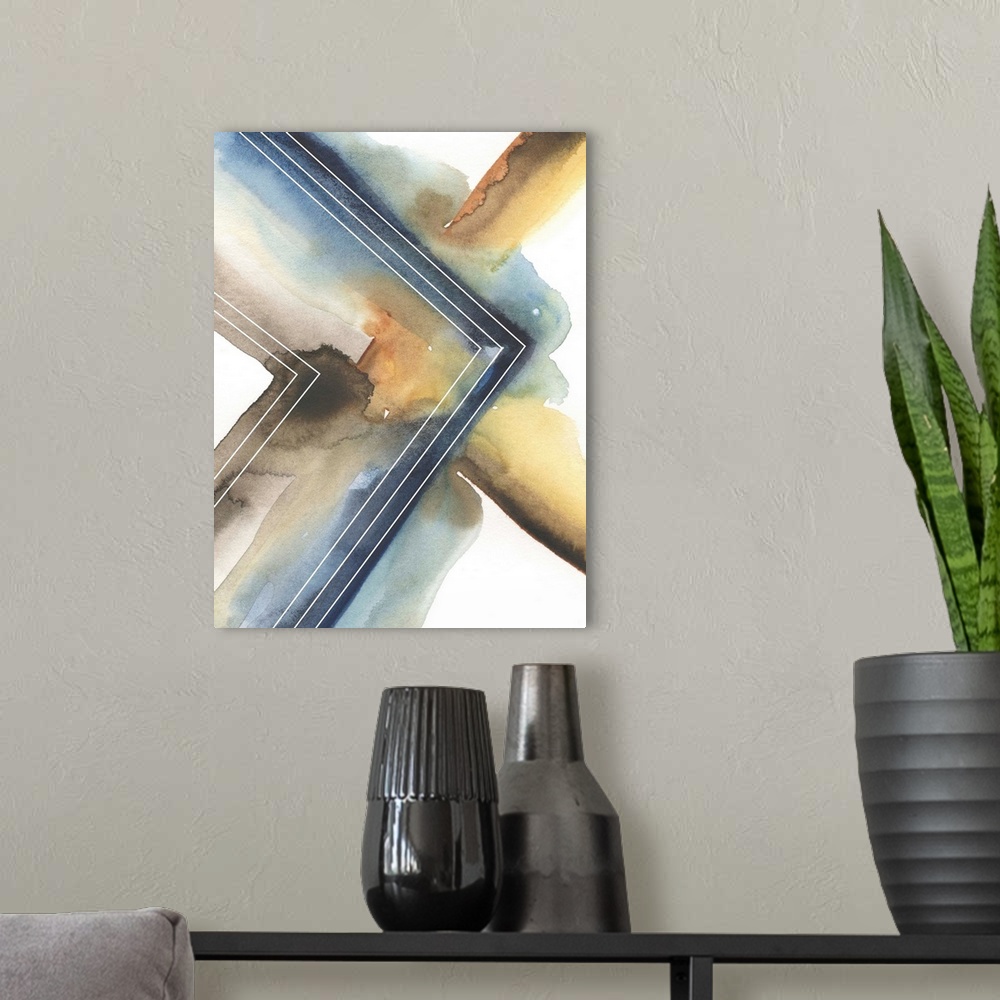 A modern room featuring Inspired by the rings of Saturn and a space expedition, this contemporary artwork reflects the wo...