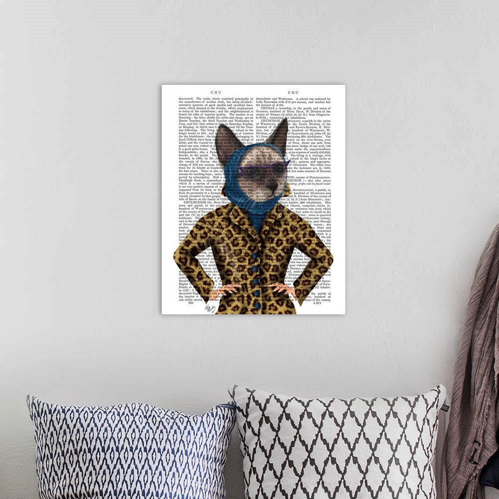 A bohemian room featuring Cat with Leopard Jacket