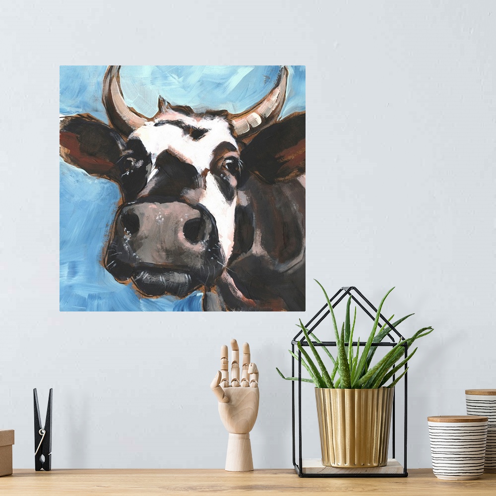 A bohemian room featuring Cattle Close-Up II