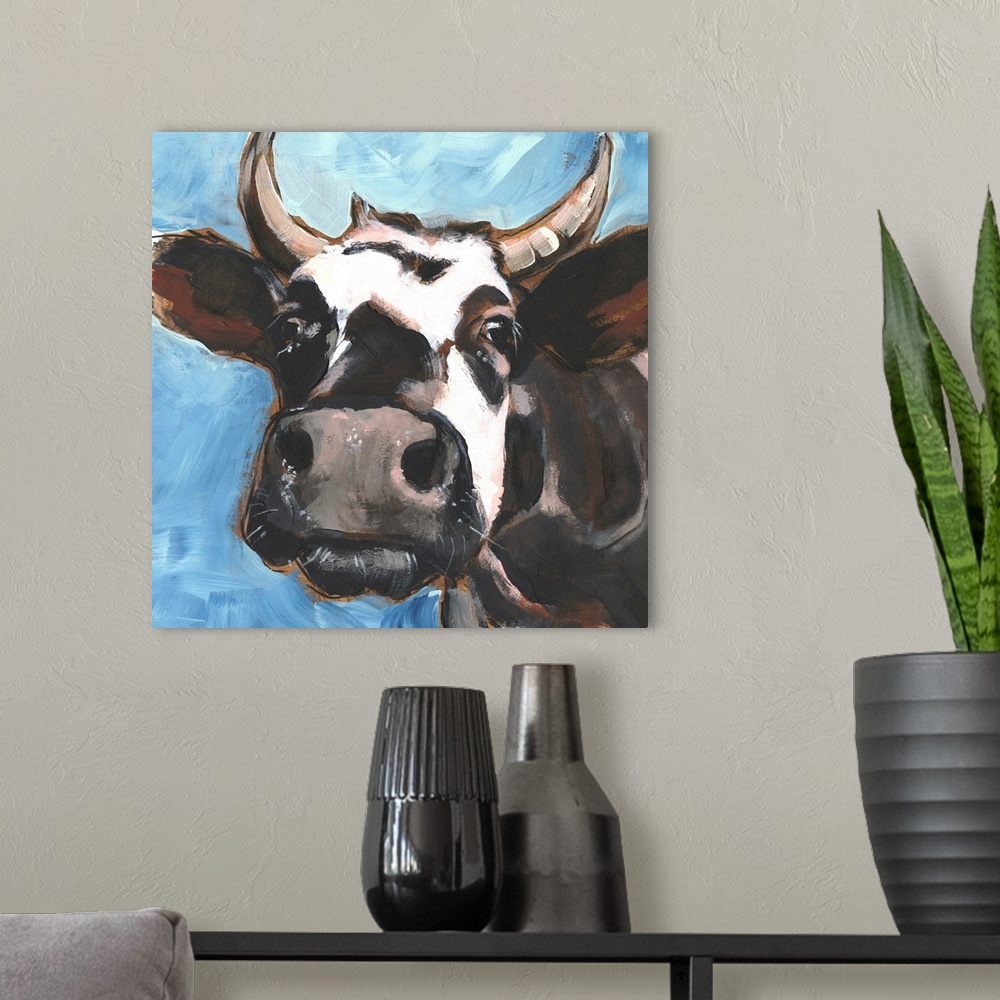 A modern room featuring Cattle Close-Up II