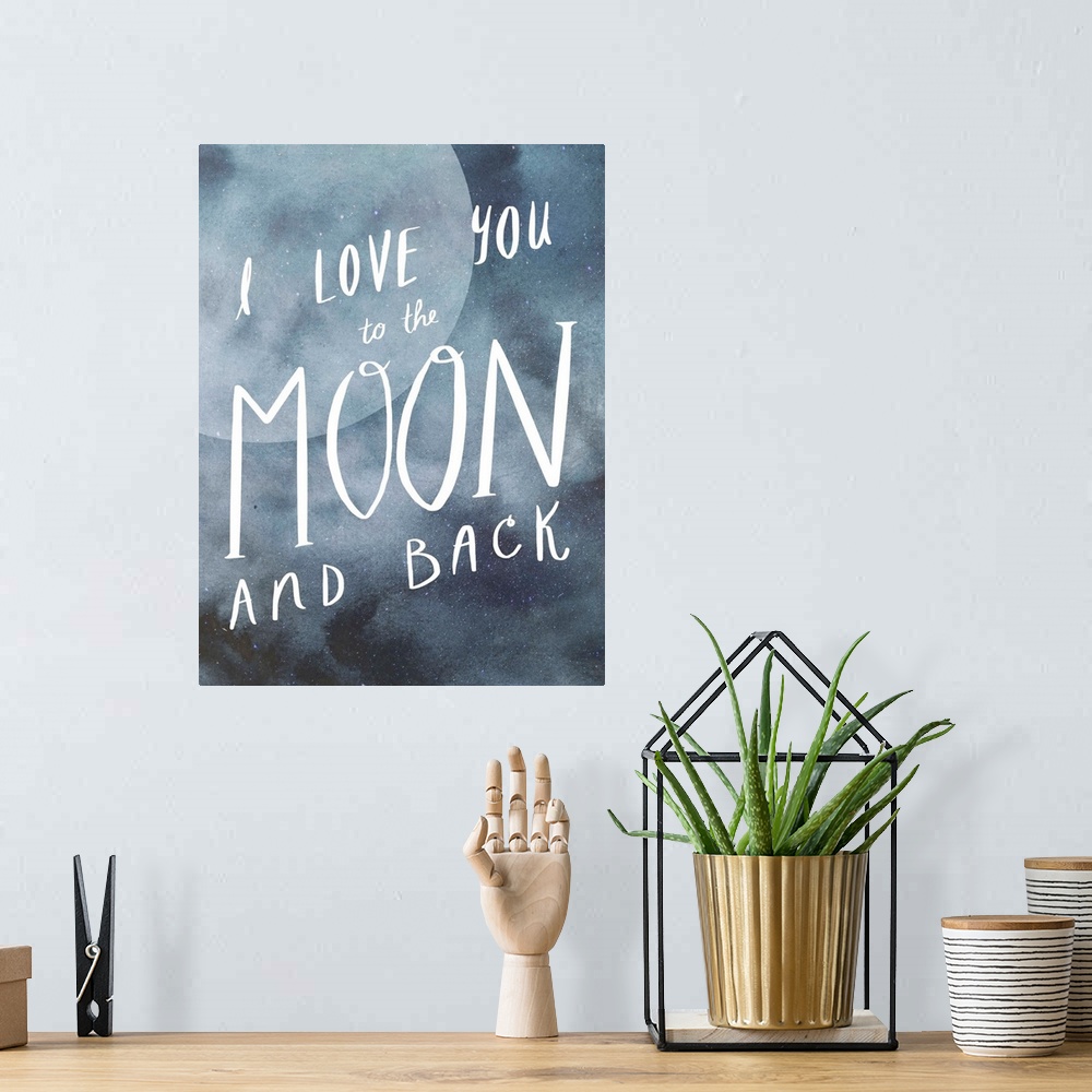 A bohemian room featuring "I Love You To The Moon And Back"