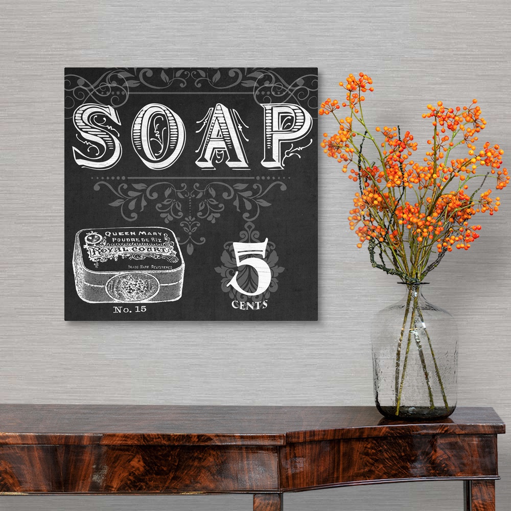 A traditional room featuring Chalkboard Bath Signs I