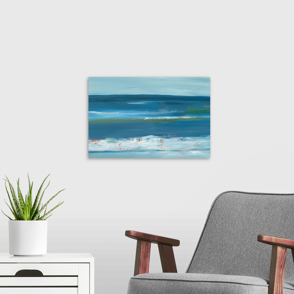 A modern room featuring Changing Tide II