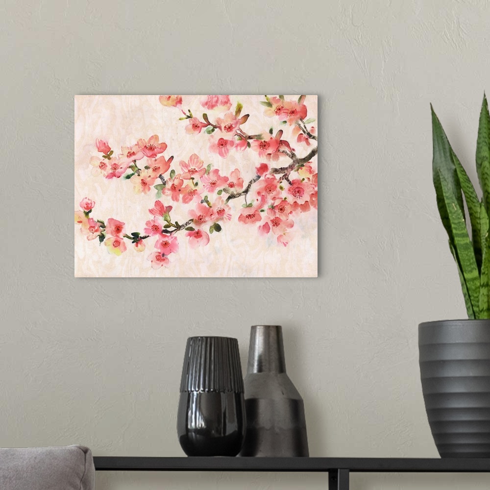 A modern room featuring Cherry Blossom Composition I