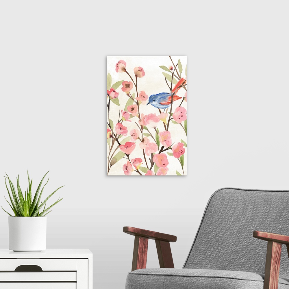 A modern room featuring Cherry Blossom Perch II
