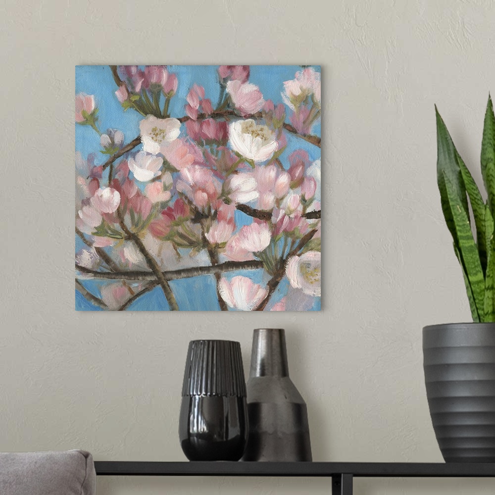 A modern room featuring Cherry Blossoms I