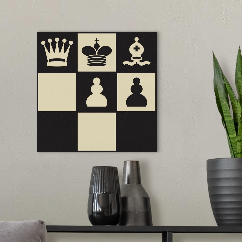 A modern room featuring Chess Puzzle I