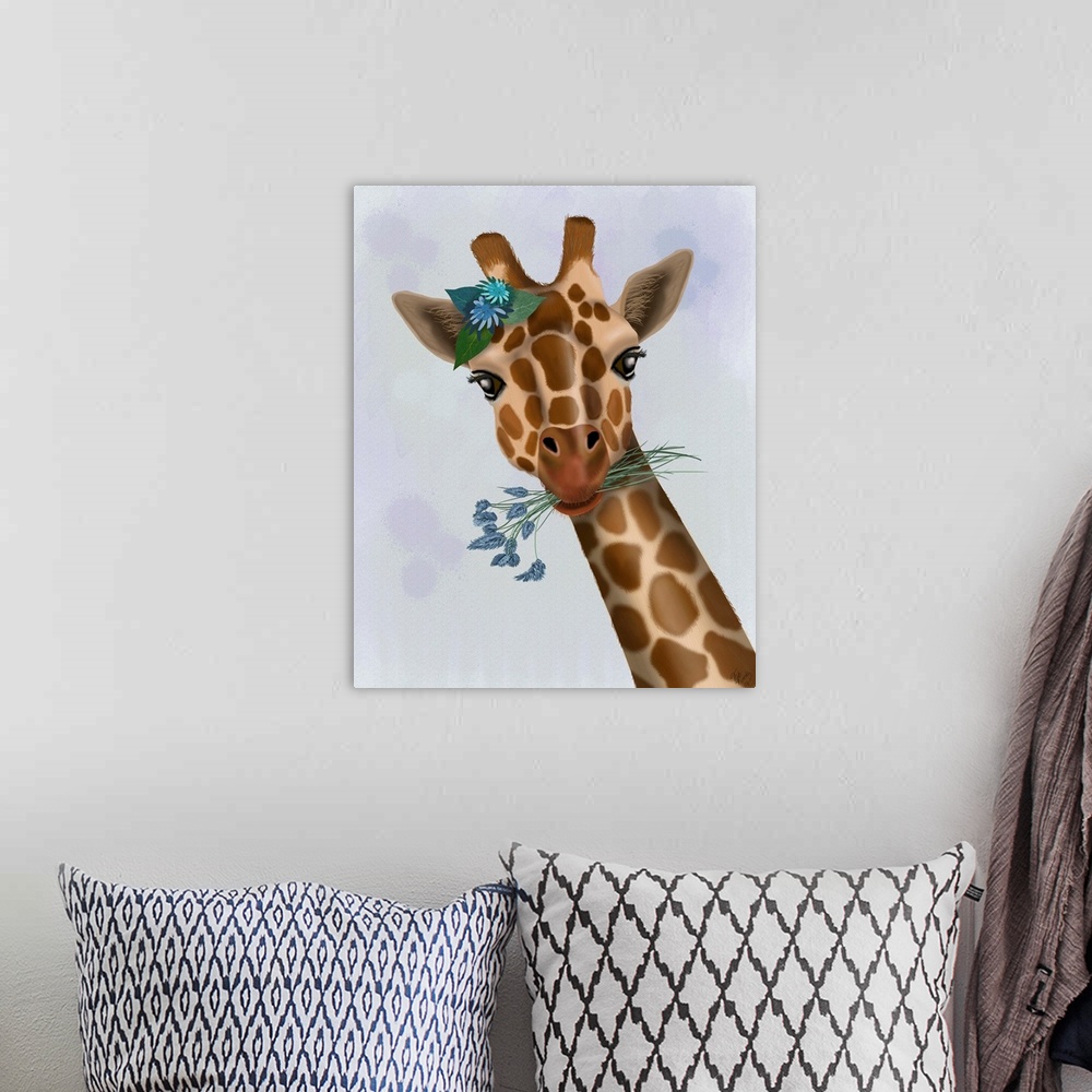 A bohemian room featuring Chewing Giraffe 1