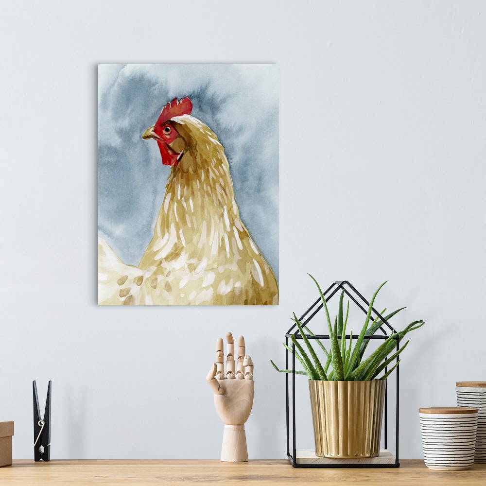 A bohemian room featuring Chicken Portrait I