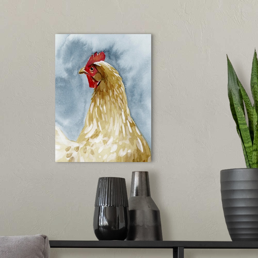 A modern room featuring Chicken Portrait I