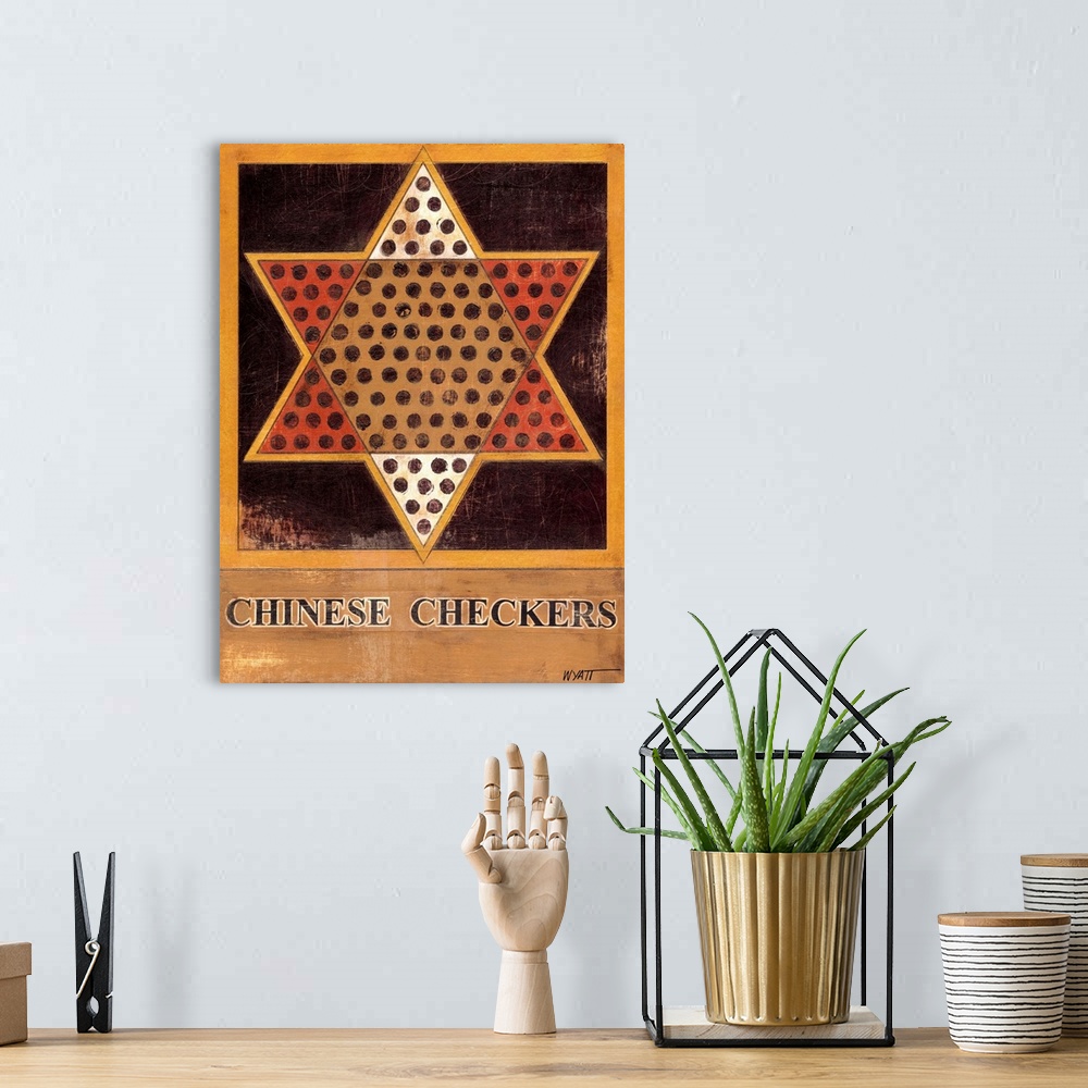 A bohemian room featuring Chinese Checkers