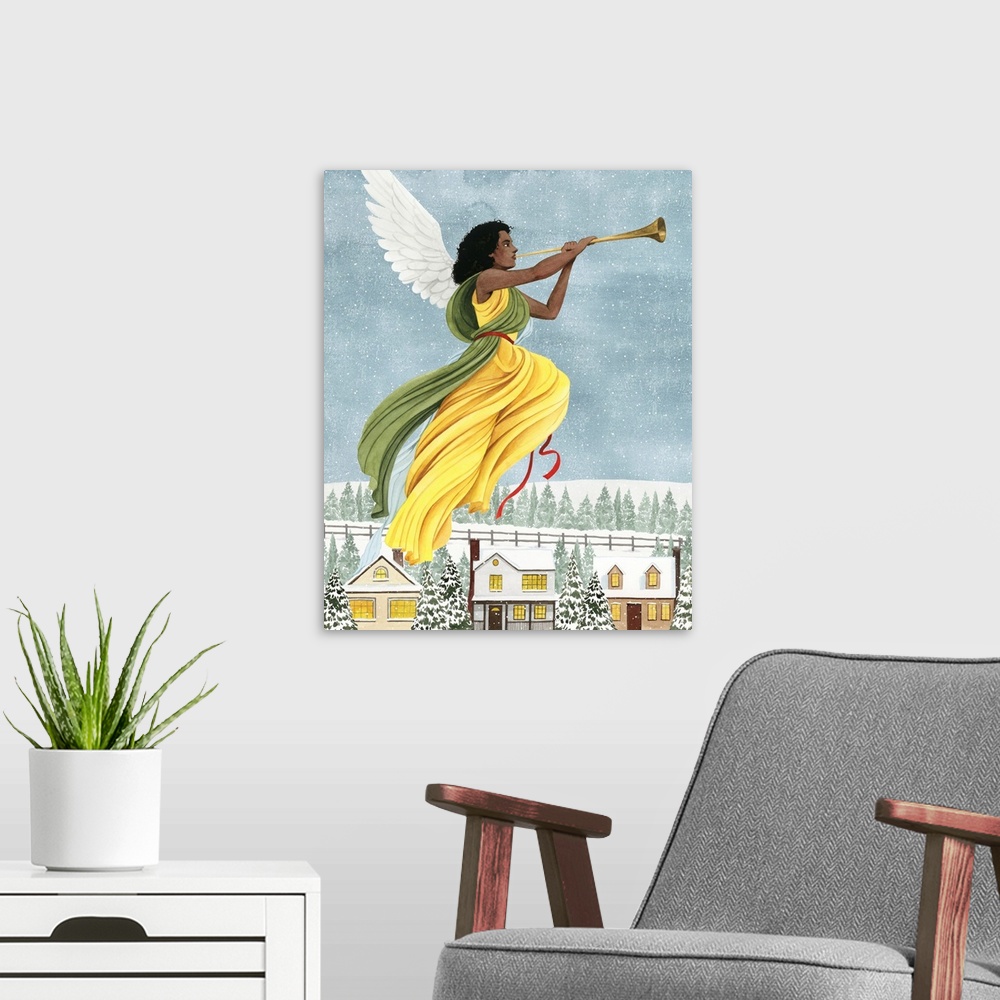 A modern room featuring Christmas Angel I