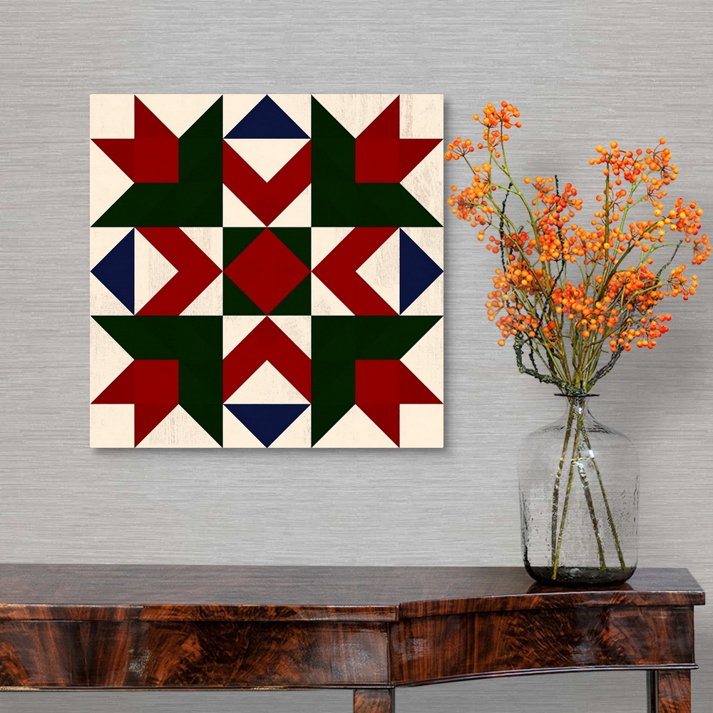 A traditional room featuring Christmas Barn Quilt III