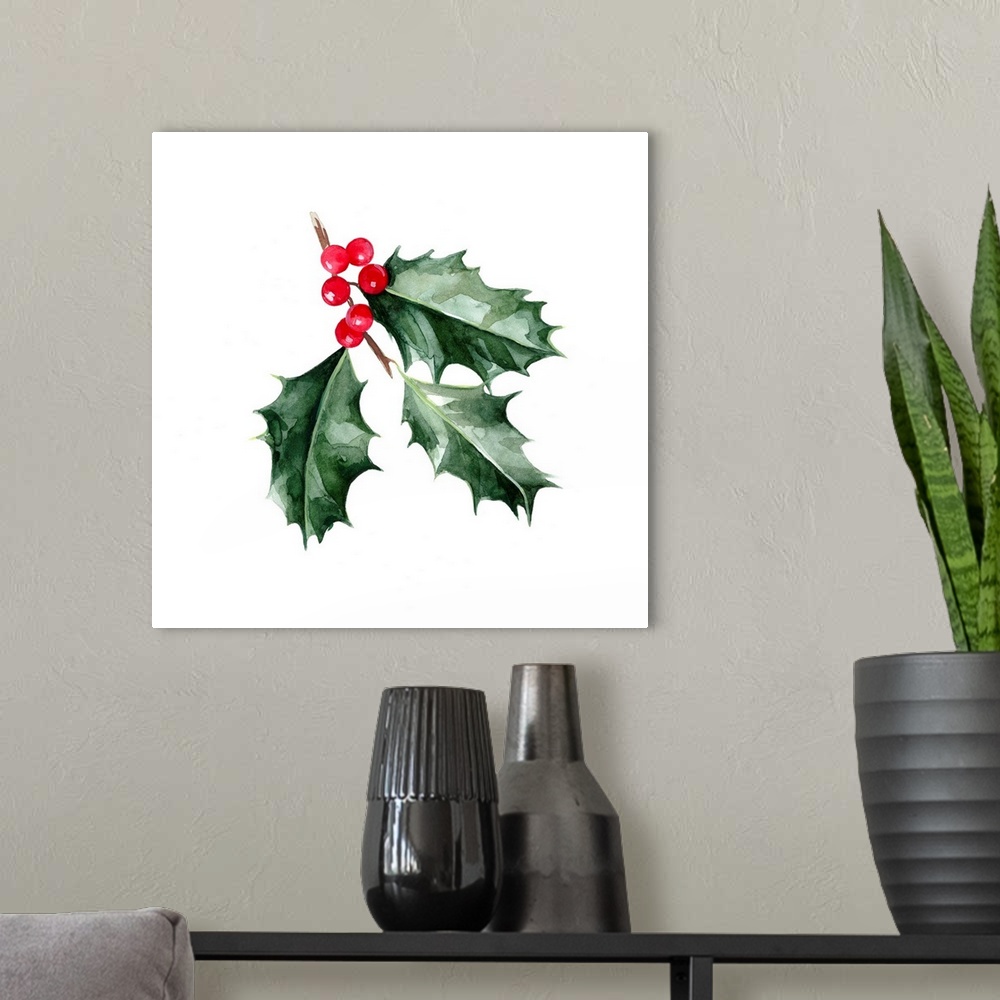 A modern room featuring Christmas Holly I