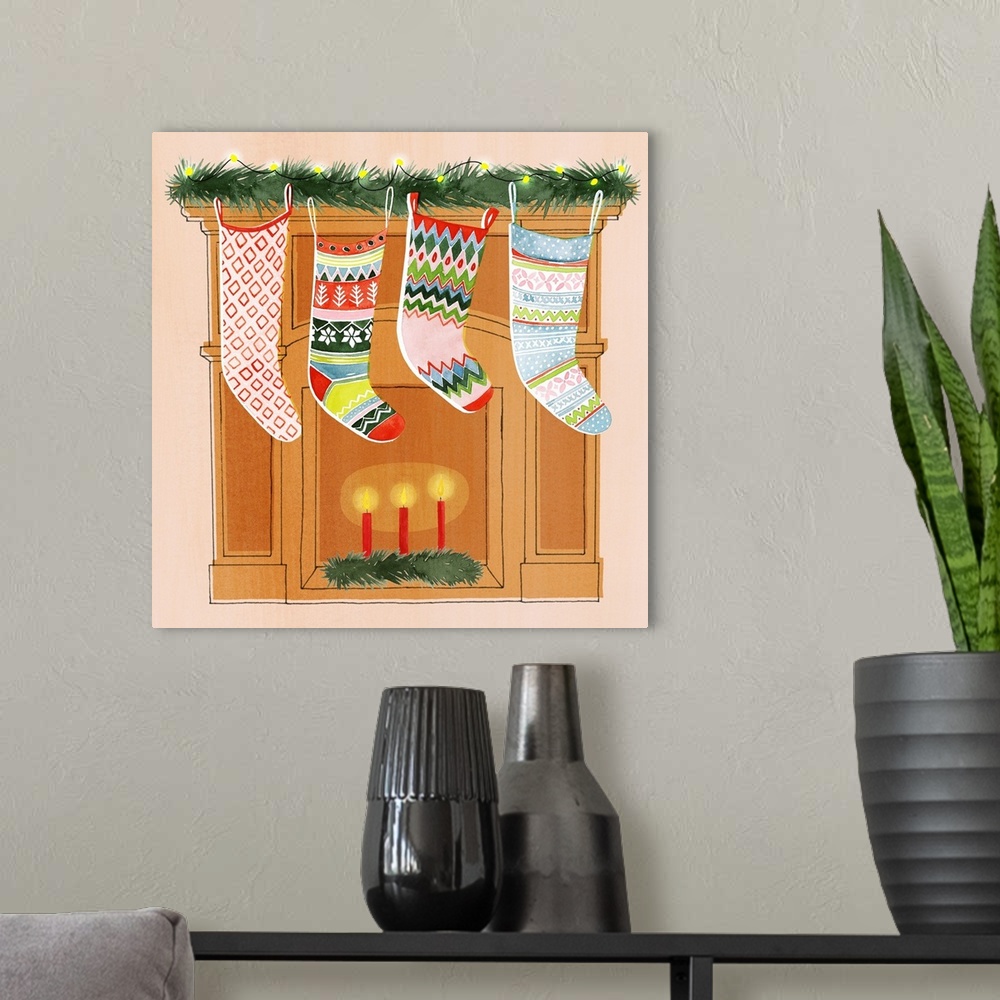 A modern room featuring Christmas Stockings I