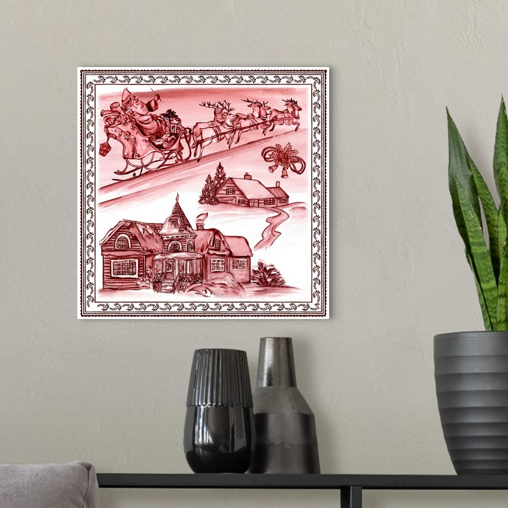 A modern room featuring Christmas Wonderland Toile I